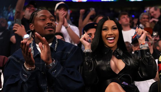 Cardi B Cheers On Stefon Diggs In Hot Pink Chanel